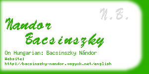 nandor bacsinszky business card